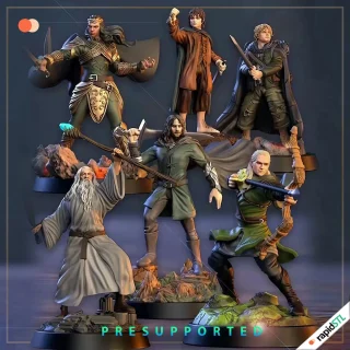 3D Models 19 lotr mheroes pack legolas gandalf sam wise saruman lord of the rings 3d print model stl