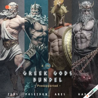 3D Models 7 zeus poseidon hades ares greek gods figure stl model 3d printing