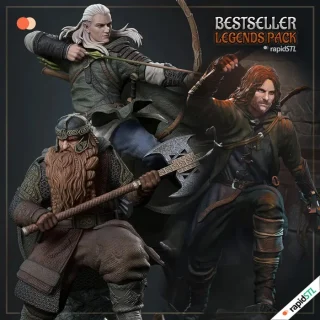 3D Models 8 legolas gimli aragorn stl 3d printing file model statue rapidstl