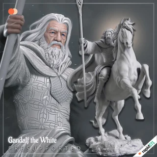 3D Models 16 gandalf the white lotr lord of the rings stl file model