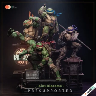 3D Models 6 ninja turtles tmnt stl diorama statue model 3d printing file