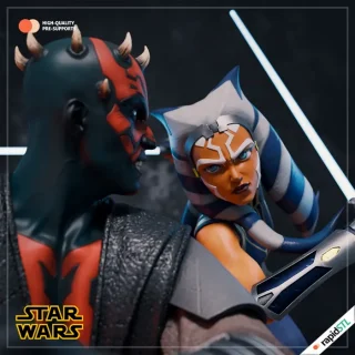 3D Models 10 ahsoka tano darth maul diorama statue miniature stl model file 3d printing pre supported chitubox resin pla