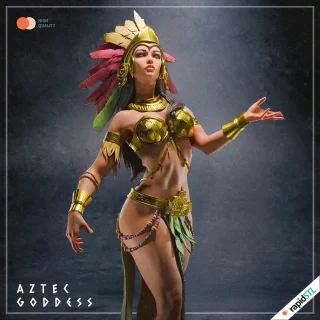 3D Models 4 aztec queen princess goddess statue diorama 3d stl model for 3d printing druck file