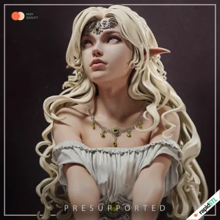3D Models 5 elf princess queen statue diorama 3d stl model for 3d printing druck file