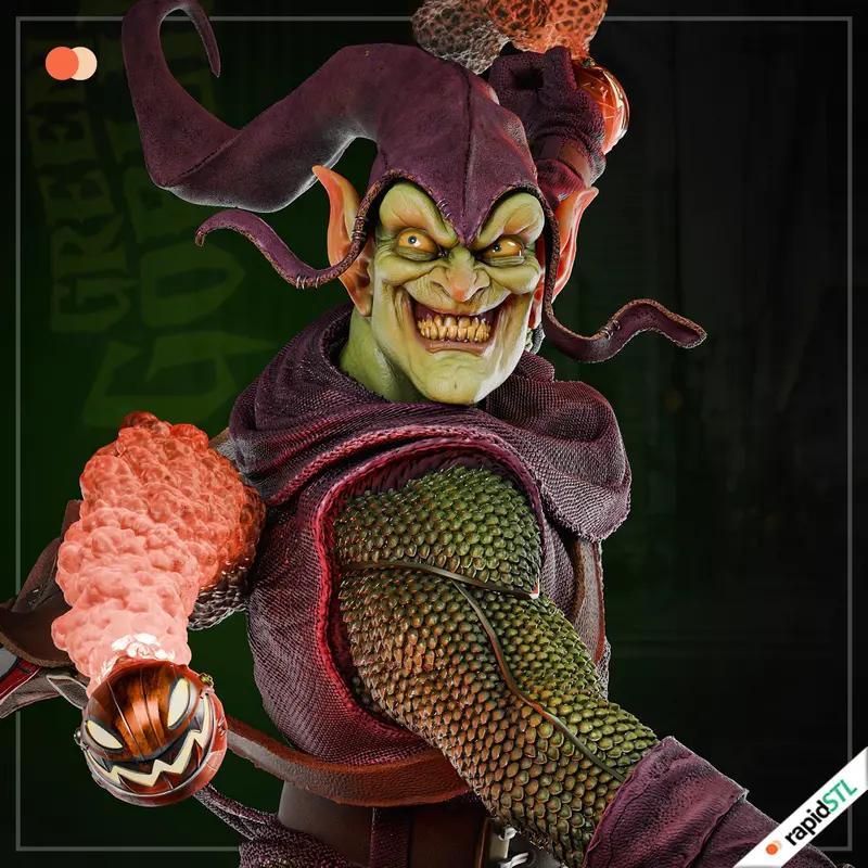 green goblin sculpture and bust 3d stl model for printing