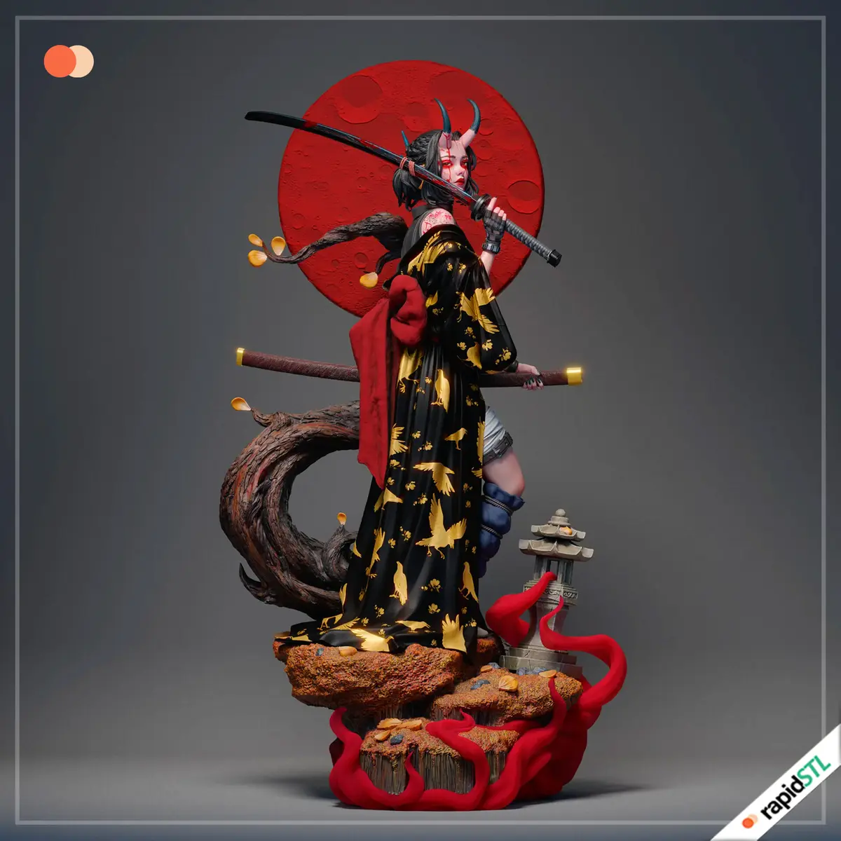 oni samurai 3d print stl model