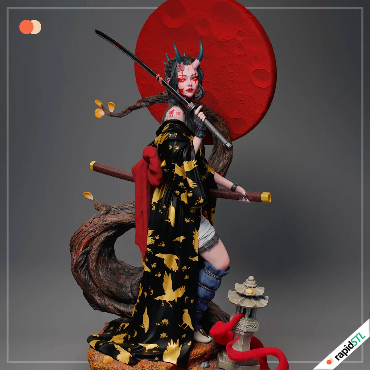 oni samurai 3d print stl model