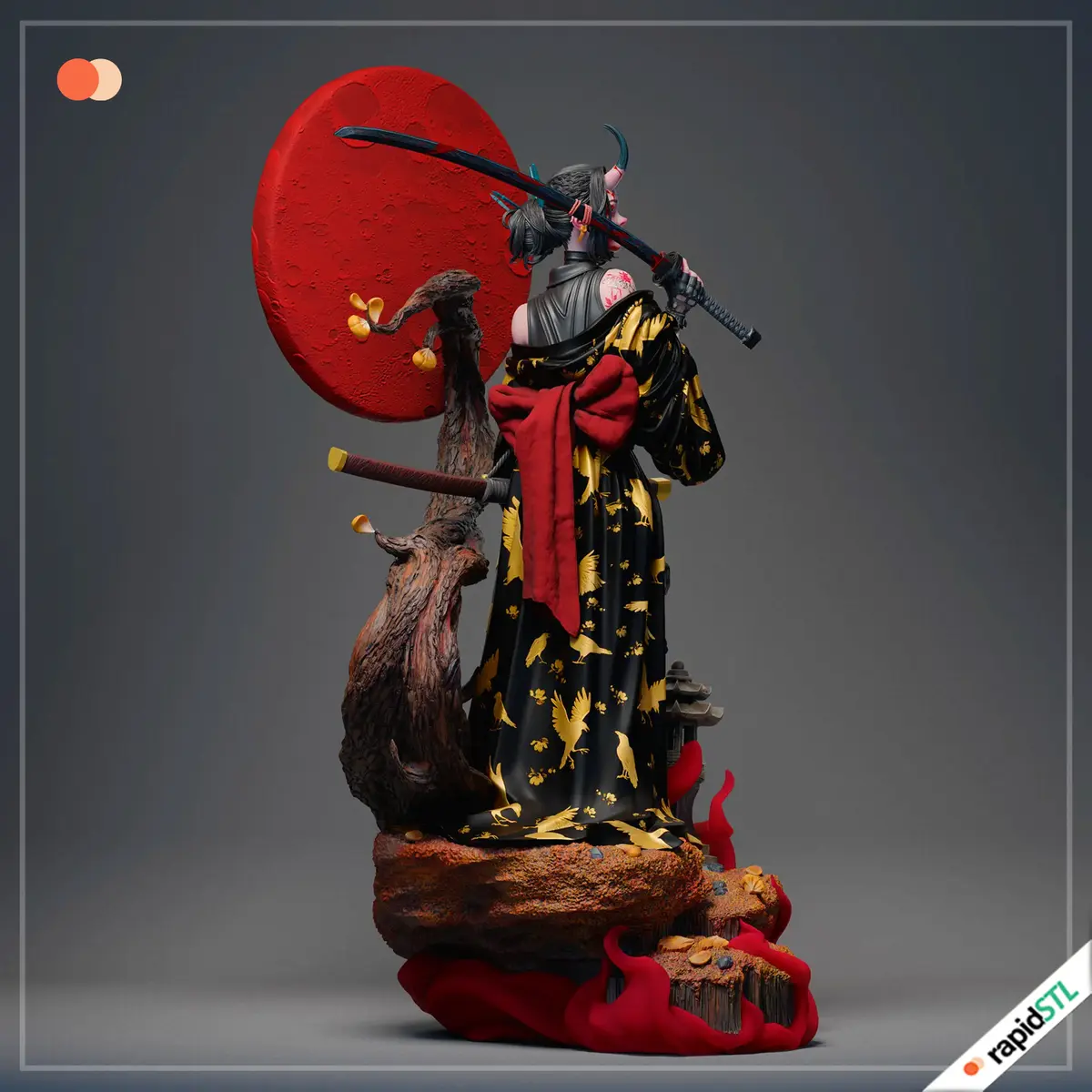 oni samurai 3d print stl model