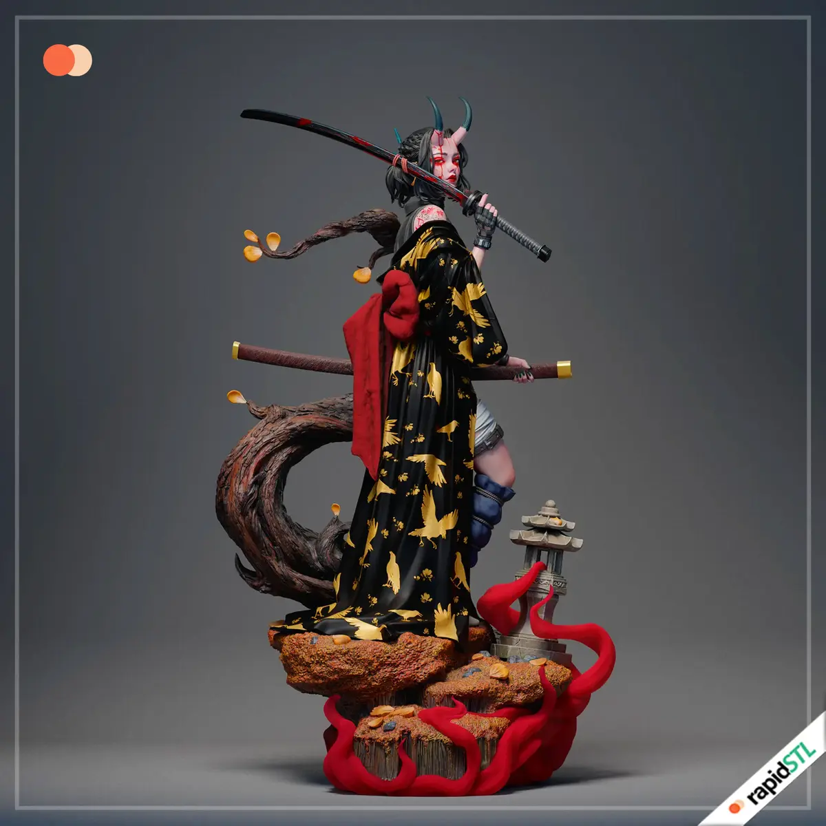 oni samurai 3d print stl model