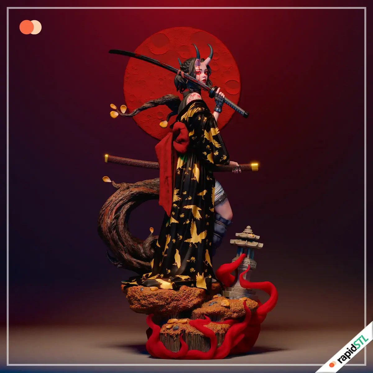 oni samurai 3d print stl model