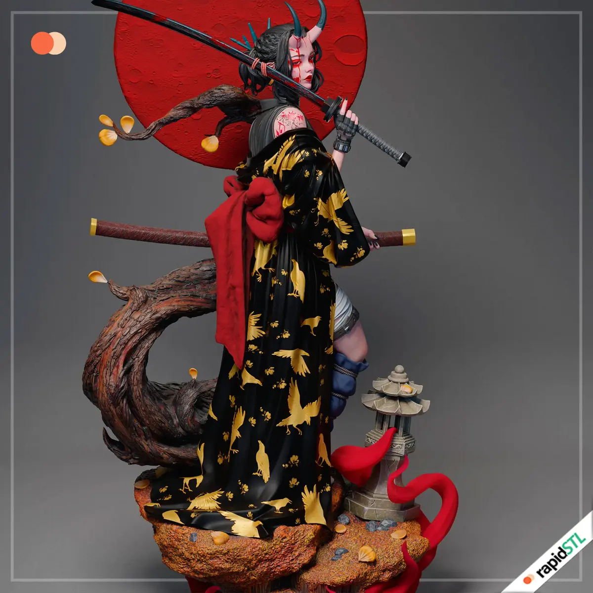 oni samurai 3d print stl model