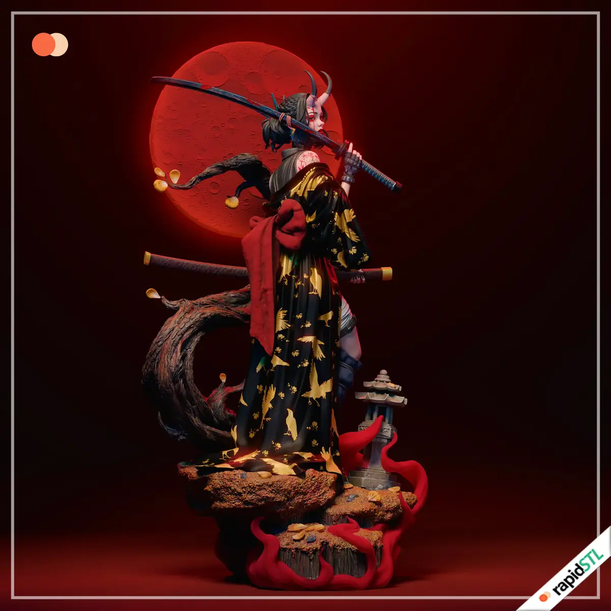 oni samurai 3d print stl model