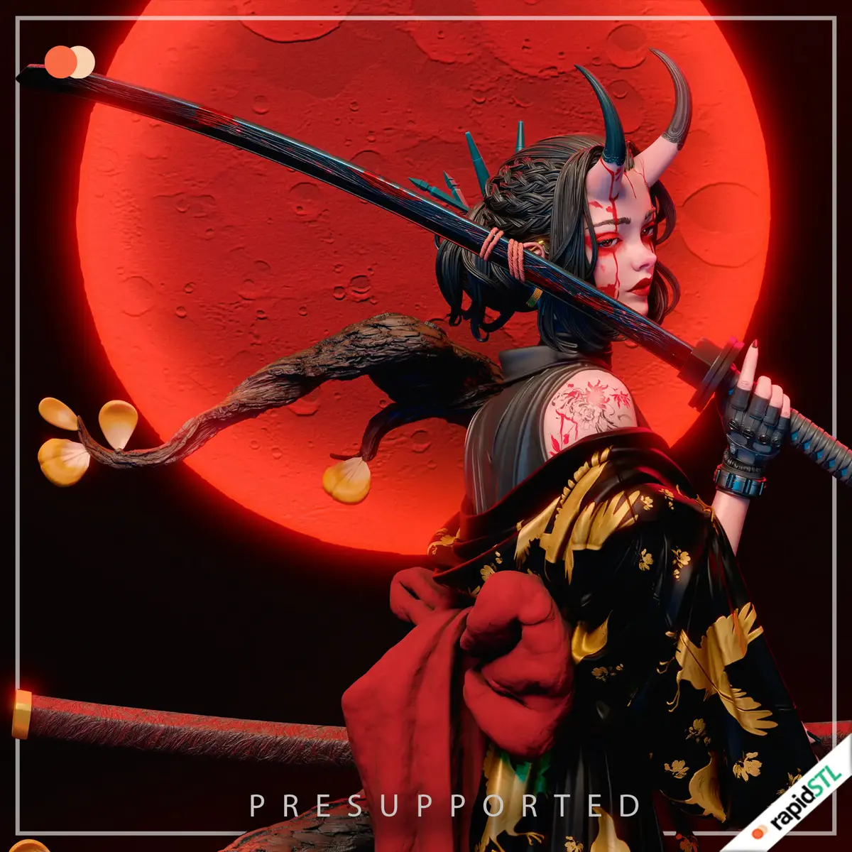 oni samurai 3d print stl model