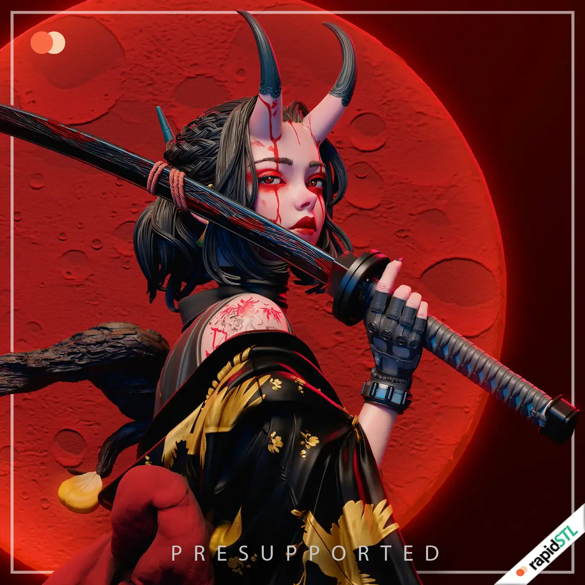 oni samurai 3d print stl model