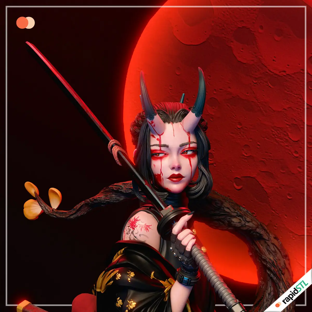 oni samurai 3d print stl model