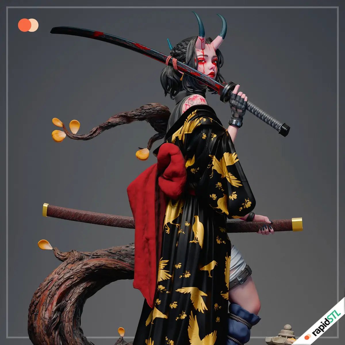 Oni Samurai 3D Print STL Model - 24