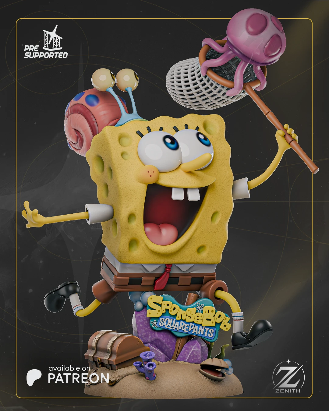 Sponge Bob Statue 1 sponge bob 3d print model
